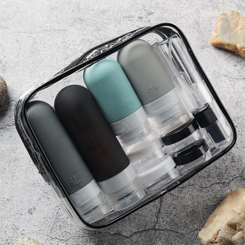 Livhil 16 Pcs Travel Bottles For Toiletries Leak Proof Refillable Travel Containers Travel Essentials Silicone Toiletry Bottles (Grey)