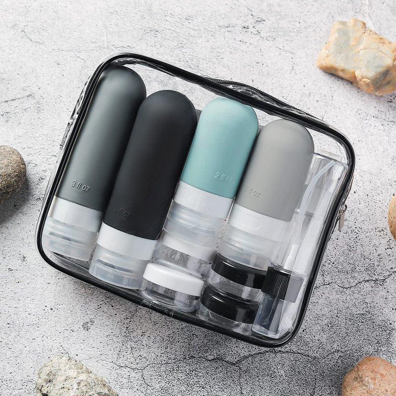 Livhil 16 Pcs Travel Bottles For Toiletries Leak Proof Refillable Travel Containers Travel Essentials Silicone Toiletry Bottles (Grey)
