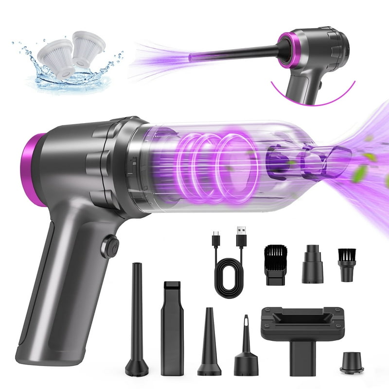 Loheer Car Vacuum Cleaner 16000PA Portable Handheld Vacuum Cordless With Brushless Motor Grey