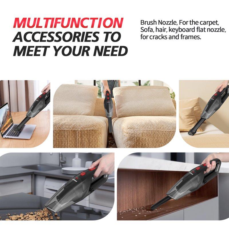 Loheer Car Vacuum Cordless Portable Handheld Vacuum Cleaner Rechargeable With 2 Stainless Filter