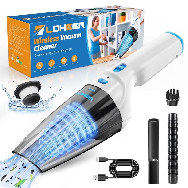 Loheer Handheld Vacuum Cordless 9.5KPA Hand Vacuum Cleaner Portable Lightweight for Home Car Pet New