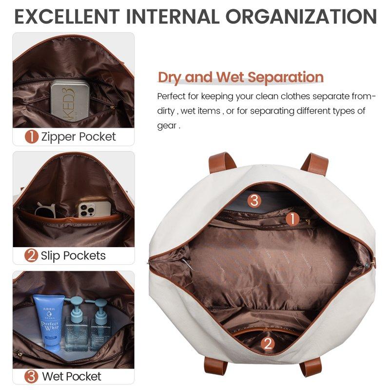 Lovevook Travel Duffel Bag For Women Large Weekender Overnight Bag Carry-on Gym Bag With Separate Shoes Compartment Mom Hospital Bags For Labor And Delivery With 2 Packing Cubes