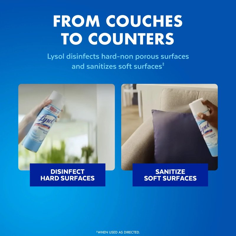 Lysol Disinfectant Spray Sanitizing And Antibacterial Spray Crisp Linen Scent 19 Fl Oz 3 Pack