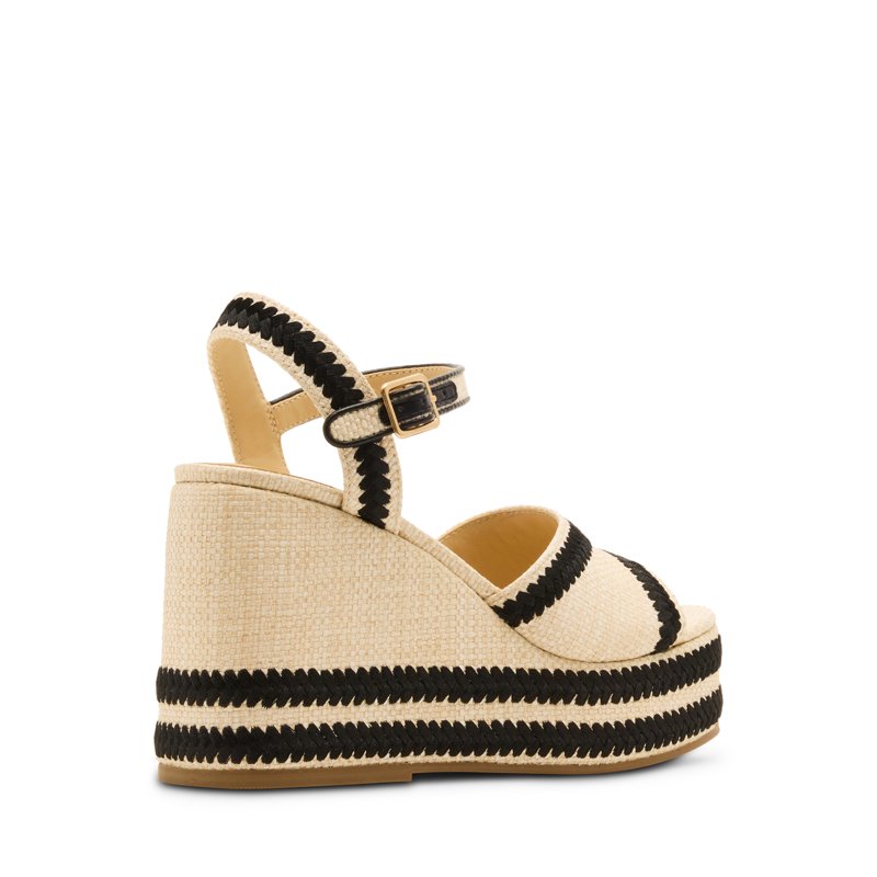 Madden Girl Women's Norree Linen Wedge Sandal With Ankle Strap