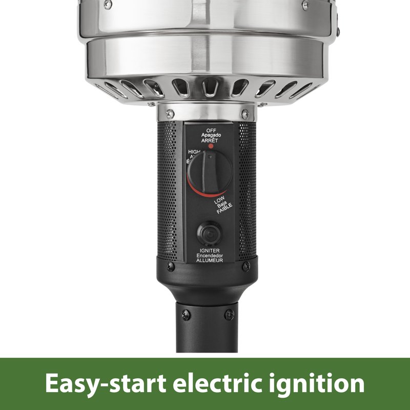 Mainstays 48 000 BTU Freestanding Metal Propane Patio Heater Black