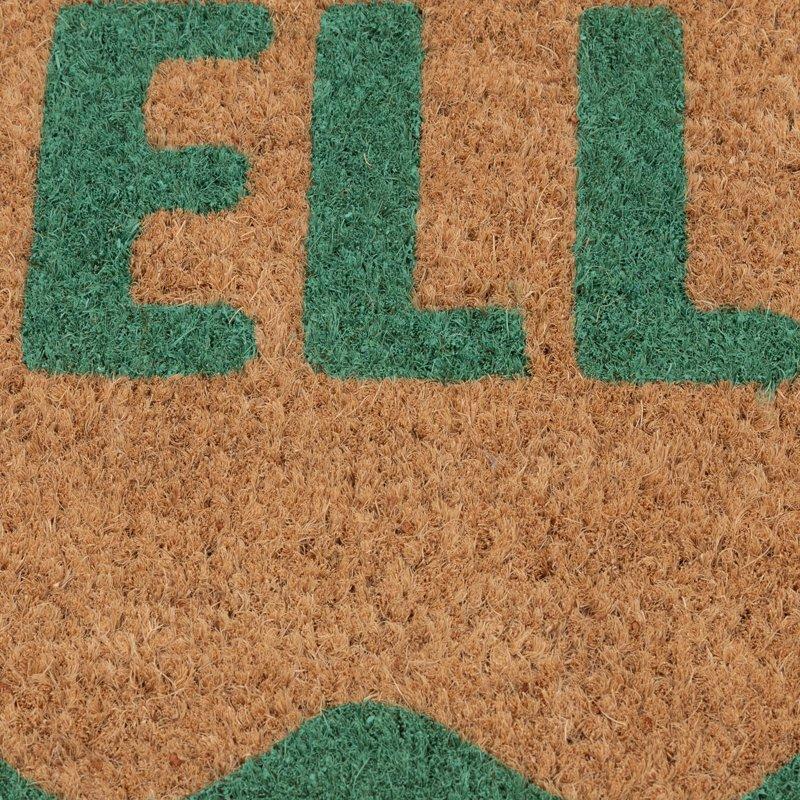 Mainstays By Becky G. & Alejandra Coir Outdoor Mat Hello With Green Border 18" X 30"