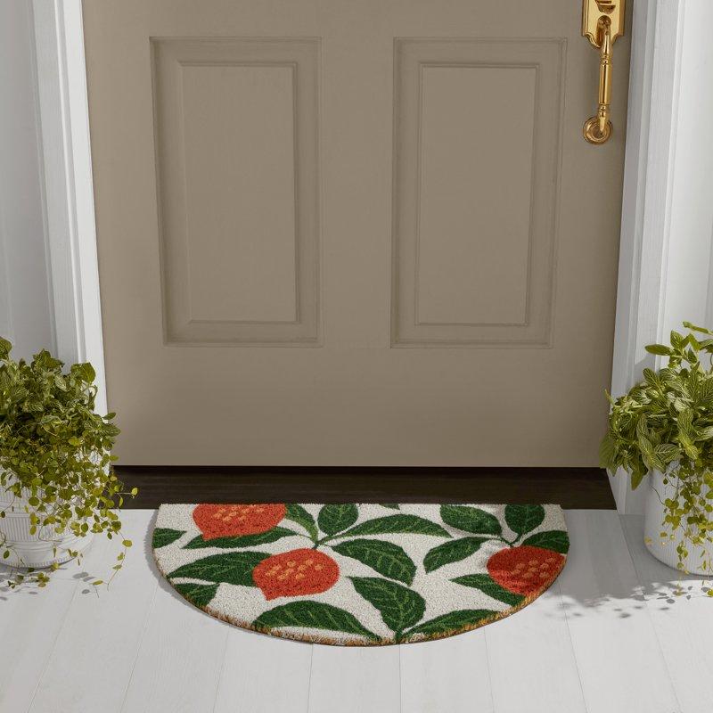 Mainstays By Becky G. & Alejandra Coir Outdoor Mat Orange & Green 18" X 30"