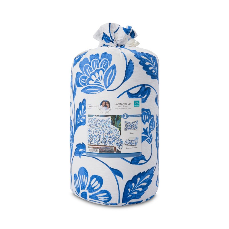 Mainstays By Becky G. & Alejandra White Floral Comforter Set With Sham Twin/Twin XL