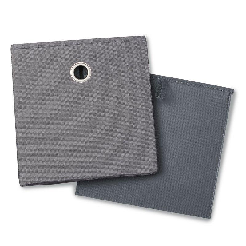 Mainstays Collapsible Fabric Cube Storage Bins (10.5" X 10.5") Grey Flannel 4 Pack