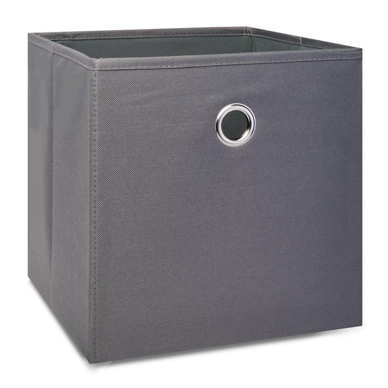Mainstays Collapsible Fabric Cube Storage Bins (10.5" X 10.5") Grey Flannel 4 Pack