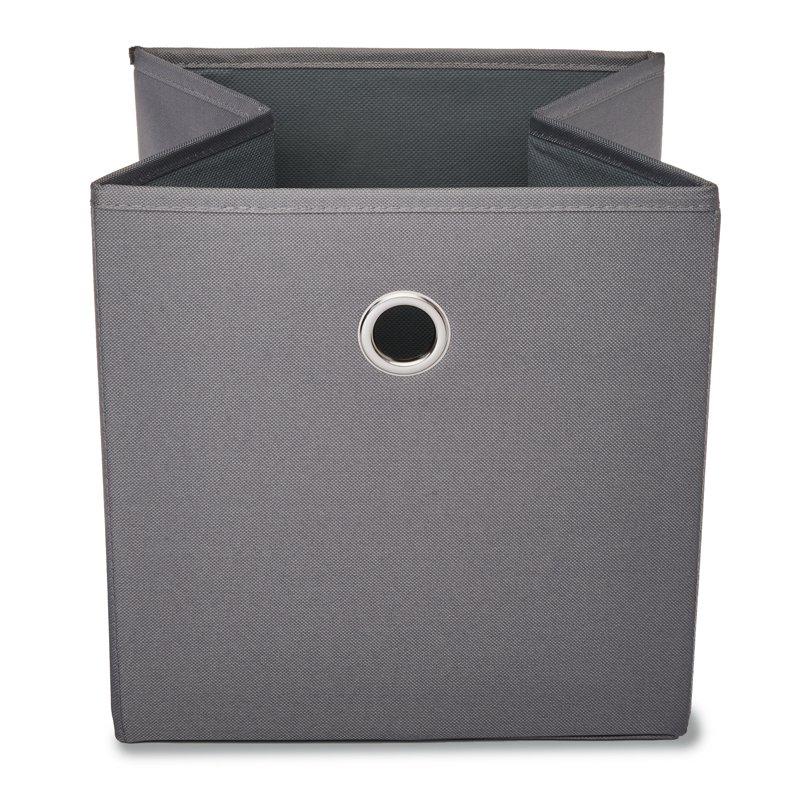 Mainstays Collapsible Fabric Cube Storage Bins (10.5" X 10.5") Grey Flannel 4 Pack