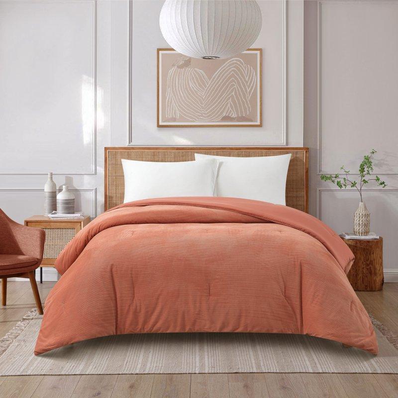 Mainstays Terracotta Corduroy Comforter for Adults and Teens Full/Queen