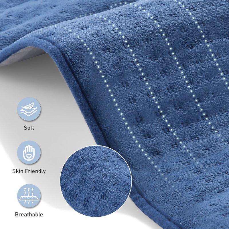 MARNUR Heating Pad Large Size 12''x24'' With 4 Heat Settings Auto Shut-off - Blue
