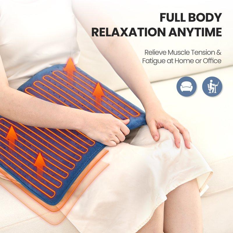 MARNUR Heating Pad Large Size 12''x24'' With 4 Heat Settings Auto Shut-off - Blue