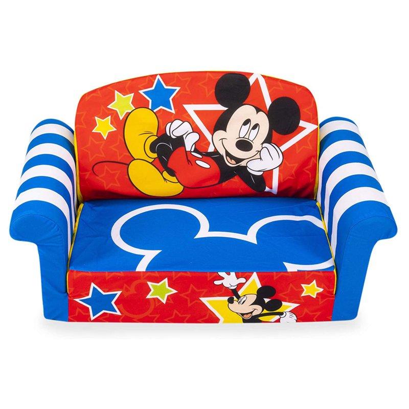 Marshmallow Furniture Kids 2-in-1 Flip Open Foam Sofa Bed Mickey Mouse