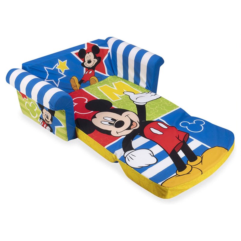 Marshmallow Furniture Kids 2-in-1 Flip Open Foam Sofa Bed Mickey Mouse