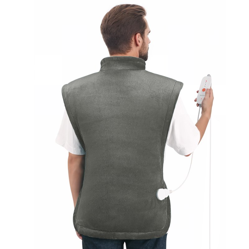 MaxKare Extra Large Flannel Heating Pad with 4 Heat Settings & Auto Shutoff for Full Body Stress Relief Gray One Size (24"x40")