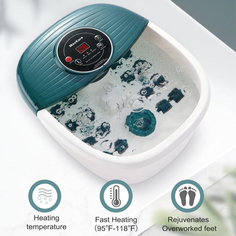 MaxKare Foot Spa Bath Massager With Heat Bubbles And Vibration Digital Temperature Control 16 Detachable Massage Rollers Soothe And Comfort Feet