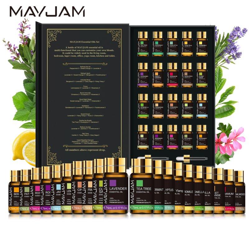 MAYJAM Aromatherapy Essential Oils Set 100% Pure Therapeutic For Diffusers Massage Relaxation DIY Soap Candle Making (20 X 5ML)