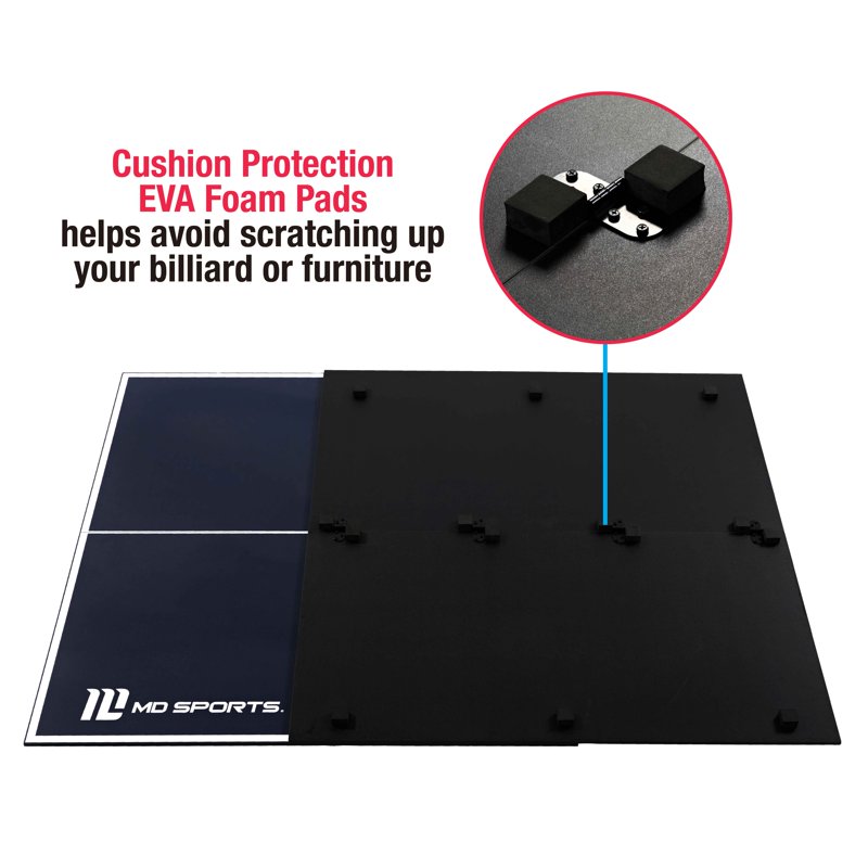 MD Sports Official Size Table Tennis Conversion Top 4 Piece Foldable Design With Net - Blue