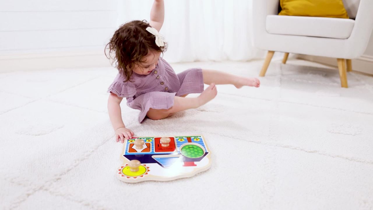 Melissa & Doug First Shapes Wooden Jumbo Peg Puzzle - 5 Pieces With Handles (Babies Toddlers)