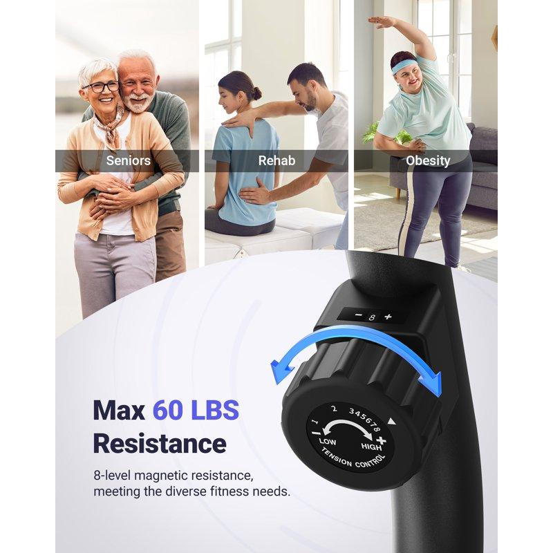 MERACH Recumbent Exercise Bikes For Home Sit Down Stationary Bicycle Magnetic 8 Levels Resistance Indoor Cycling Bike With Free APP