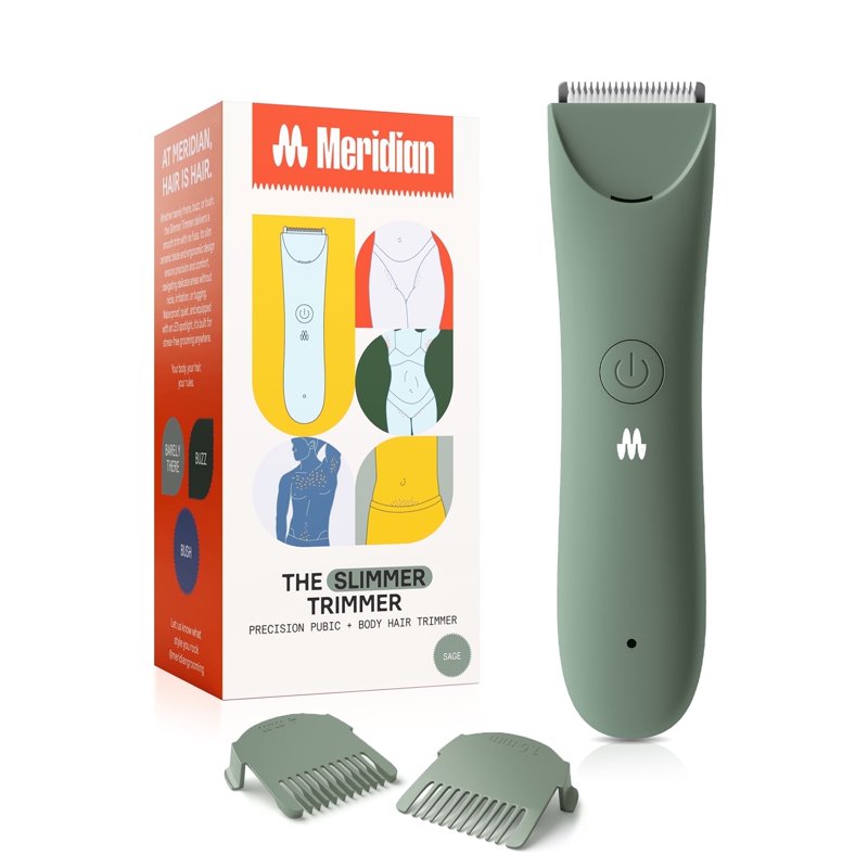 Meridian Slimmer Trimmer Precision Bikini Electric Shaver & Groomer for Women & Men Sage