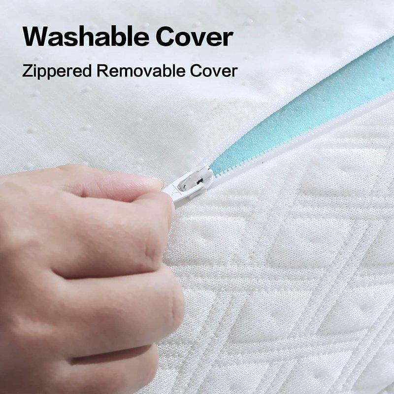 MERITLIFE 3 Inch Memory Foam Mattress Topper Cool Gel Infused Foam Bed Topper Mattress Pad CertiPUR-US Certified Relieve Back Pain & Pressure Relief Removable Soft Cover 10 Year Warranty Queen SIze