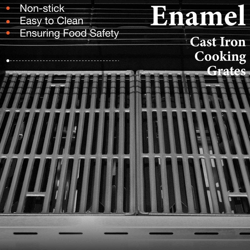 MF Studio 4 Burner Propane Gas Outdoor Grill With Side Burner Stainless Steel BBQ Grill