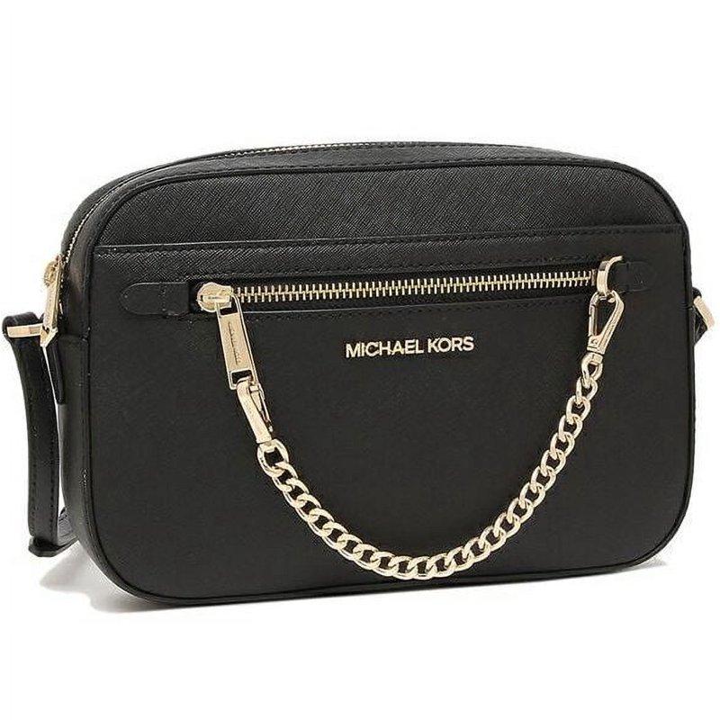 Michael Kors Women's Adult Two Inside Pockets Leather East West Chain Crossbody Bag Black/Large