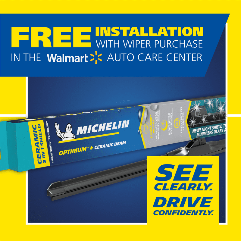 MICHELIN® Optimum+ 19" Ceramic Beam With Night Shield Technology Windshield Wiper Blade
