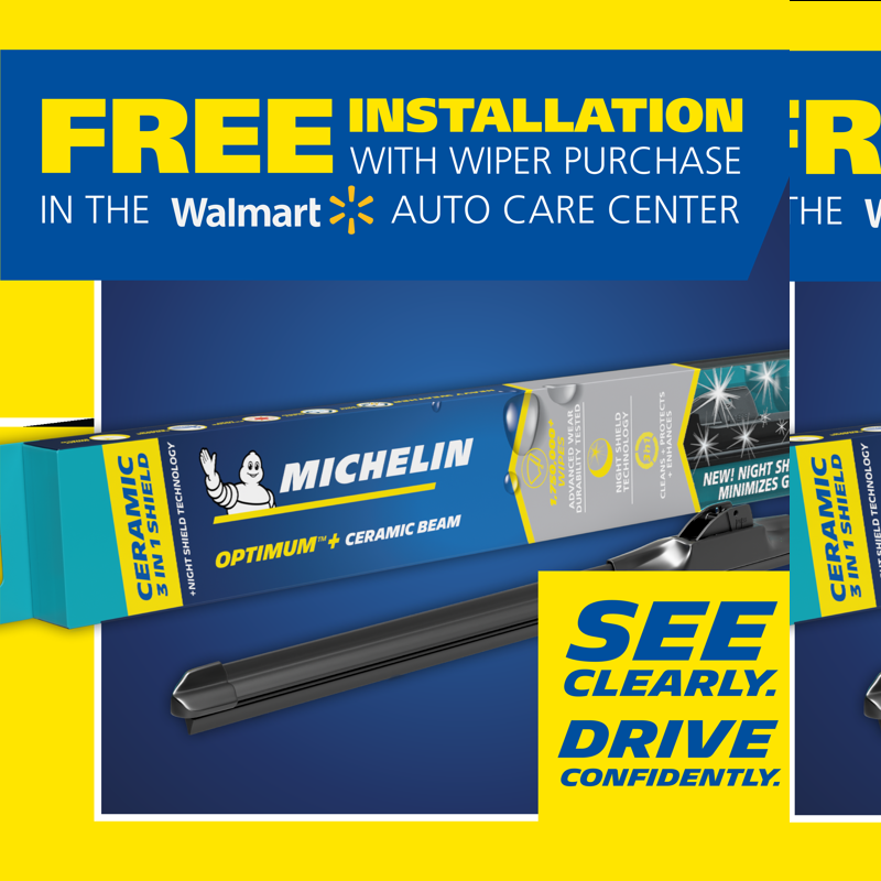 MICHELIN® Optimum+ 22" Ceramic Beam With Night Shield Technology Windshield Wiper Blade