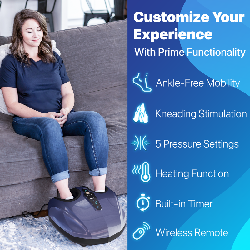 MIKO Shiatsu Foot Massager Machine - Deep Kneading Shiatsu Air Compression And Heat Therapy - Touchscreen - 2 Wireless Remotes