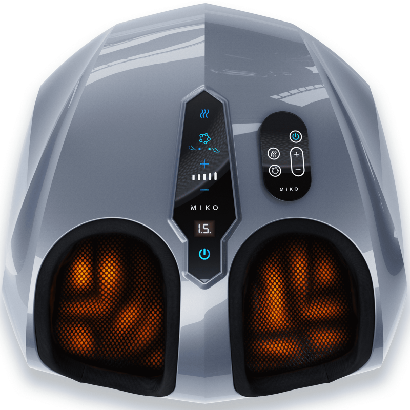 MIKO Shiatsu Foot Massager Machine - Deep Kneading Shiatsu Air Compression and Heat Therapy - Touchscreen - 2 Wireless Remotes