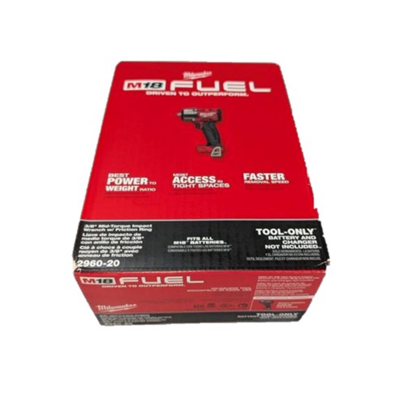 Milwaukee 2960-20 M18 FUEL 3/8" Mid-Torque Impact Wrench With Friction Ring – 600 Ft-lbs Torque Compact Design 4-Mode Control Brushless Motor (Bare Tool)
