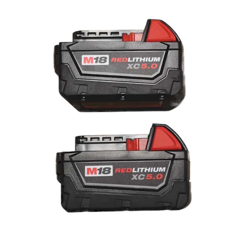 Milwaukee 48-11-1852 M18 REDLITHIUM XC 5.0Ah Extended Capacity 18V Battery Pack – 2-Pack For Cordless Power Tools