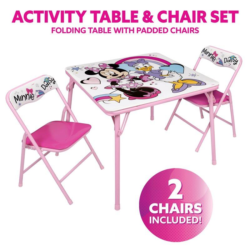 Minnie Mouse Kids 3-Piece Activity Table And Chair Set Pink