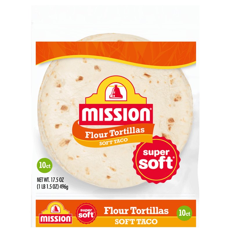 Mission Super Soft Flour Tortillas Soft Taco Size 10 Count