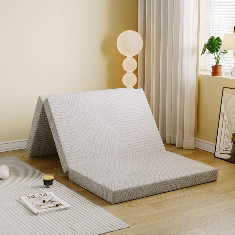 MLILY Ego 4 inch Tri Folding Memory Foam Mattress Twin Size Portable Guest Bed