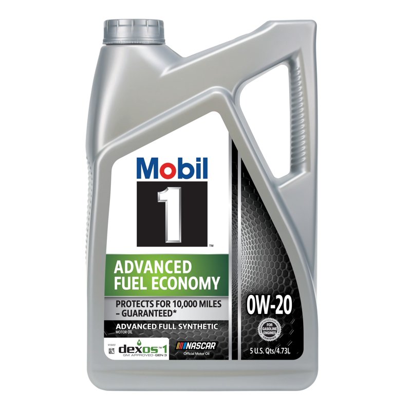 Mobil 1 Advanced Fuel Economy Full Synthetic Motor Oil 0W-20 5 Quart