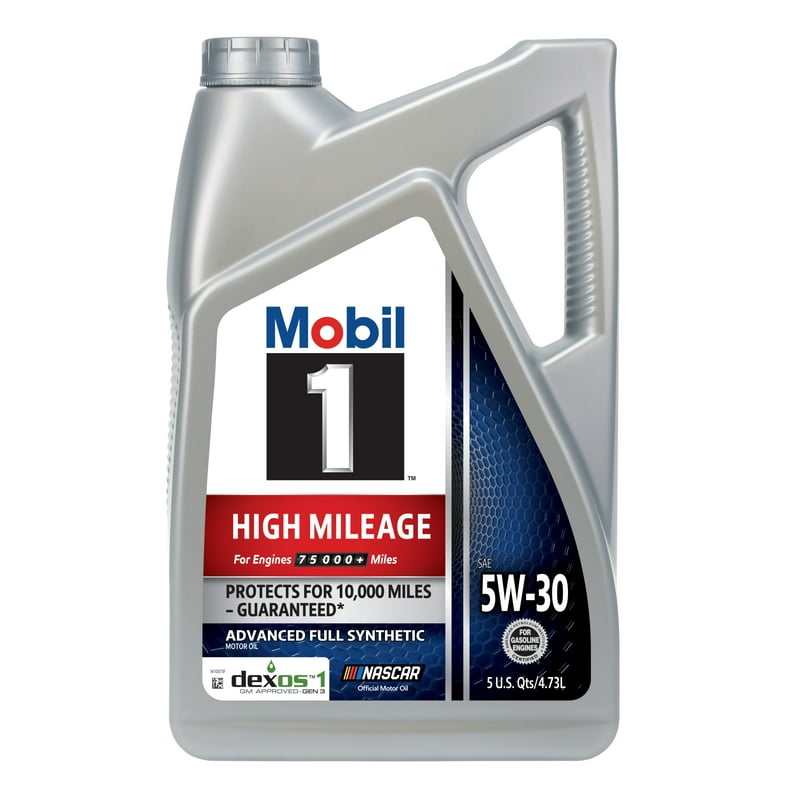 Mobil 1 High Mileage Full Synthetic Motor Oil 5W-30 5 Quart