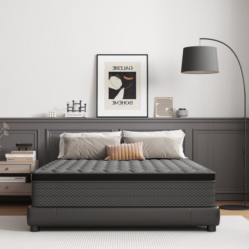 Mocangtu 12" Queen Hybrid Mattress In A Box Gel Memory Foam With Individually Wrapped Pocket Coils Medium Firm Pressure Relief Cooling Sleep Support