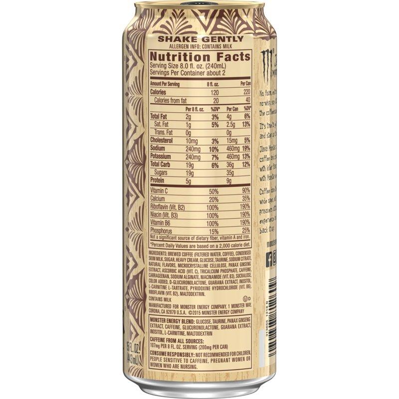 Monster Energy Java Mean Bean Energy + Coffee Energy Drink 15 Fl Oz