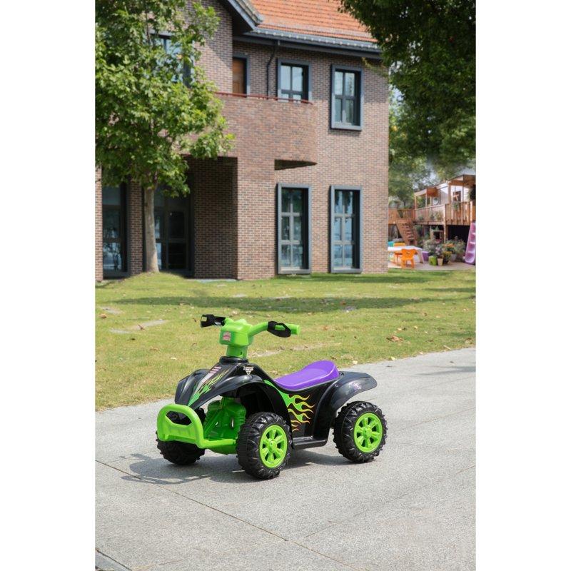 Monster Jam ATV Quad 6V Battery Powered Ride On For Kids Ages 1.5+ Green