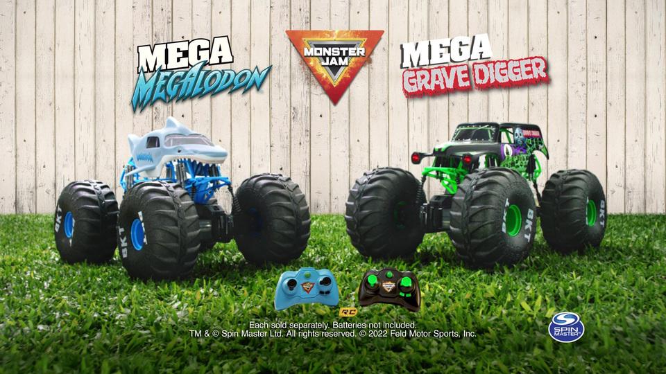 Monster Jam Mega Grave Digger All-Terrain Remote Control Monster Truck 1:6 Scale