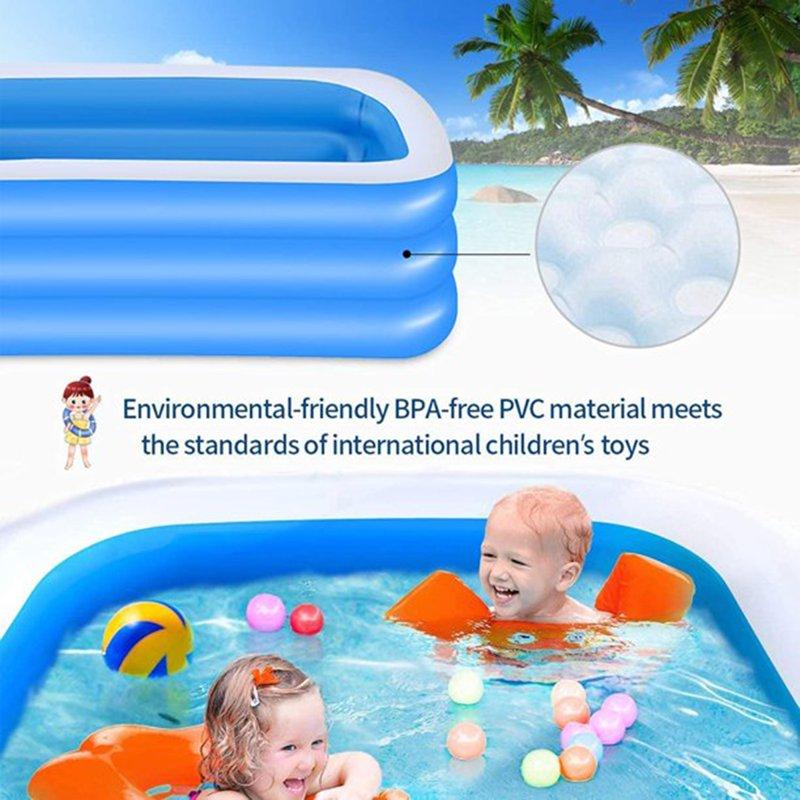 MoonSun Inflatable Pools Kiddie Pool 71" X 47" X 24" Summer Rectangle Swimming Pool For Kids Toddlers Infant 3 Layers Outdoor Indoor