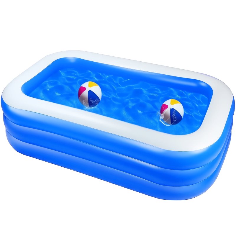 MoonSun Inflatable Pools Kiddie Pool 71" x 47" x 24" Summer Rectangle Swimming Pool for Kids Toddlers Infant 3 Layers Outdoor Indoor MoonSun Inflatable Pools Kiddie Pool 71" x 47" x 24" Summer Rectangle Swimming Pool for Kids Toddlers Infant 3 Layers Outdoor Indoor