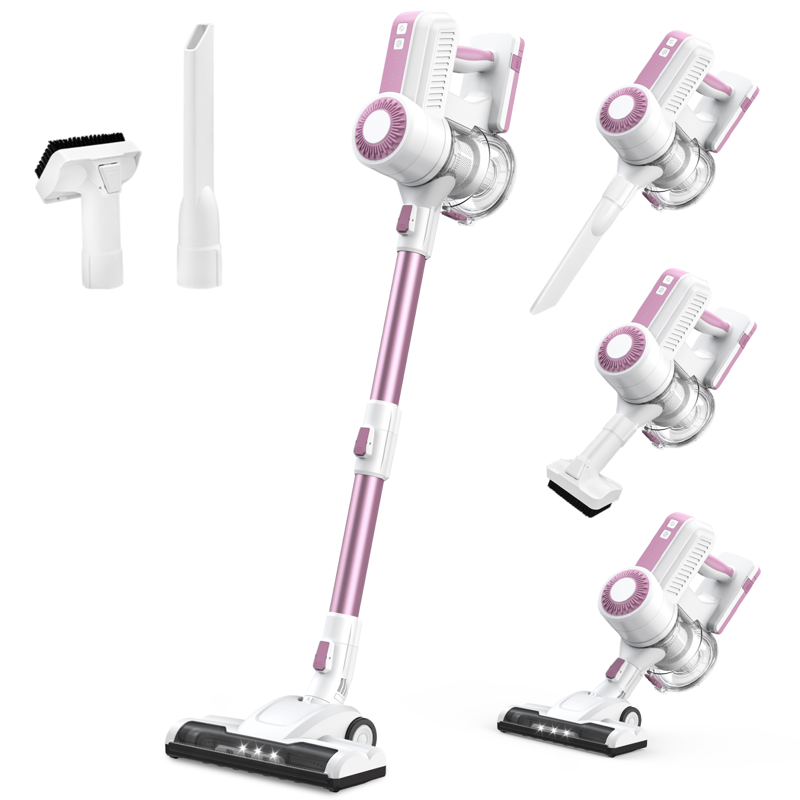 MOOSOO Cordless Vacuum Lightweight Stick Vacuum Cleaner For Carpet Hard Floor Pet Hair Home