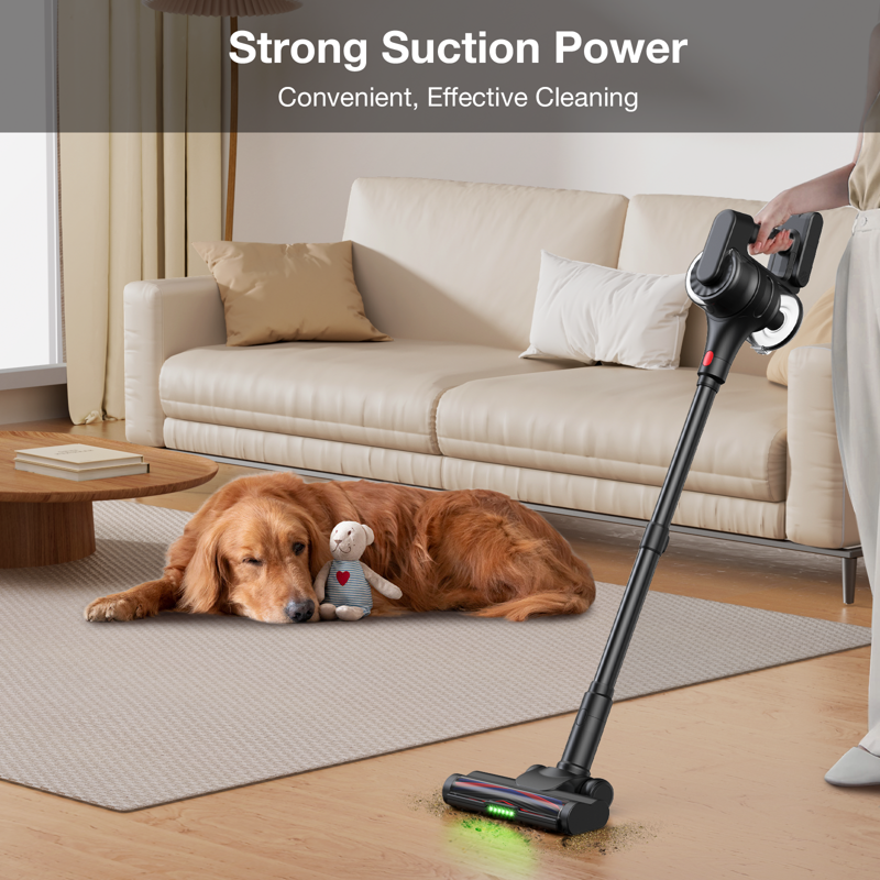MOOSOO Cordless Vacuum With Brushless Motor 60 Mins Max Runtime Stick Vacuum For Hard Floor Carpet Pet Hair