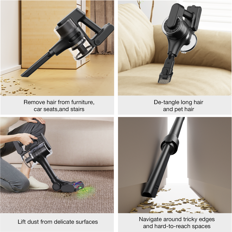 MOOSOO Cordless Vacuum With Brushless Motor 60 Mins Max Runtime Stick Vacuum For Hard Floor Carpet Pet Hair